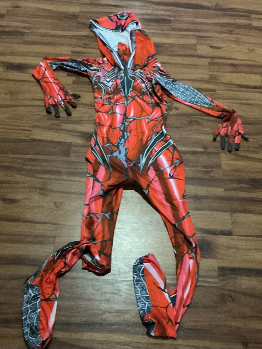 Red Spider-Style Hooded women Costume - Unbranded medium Halloween